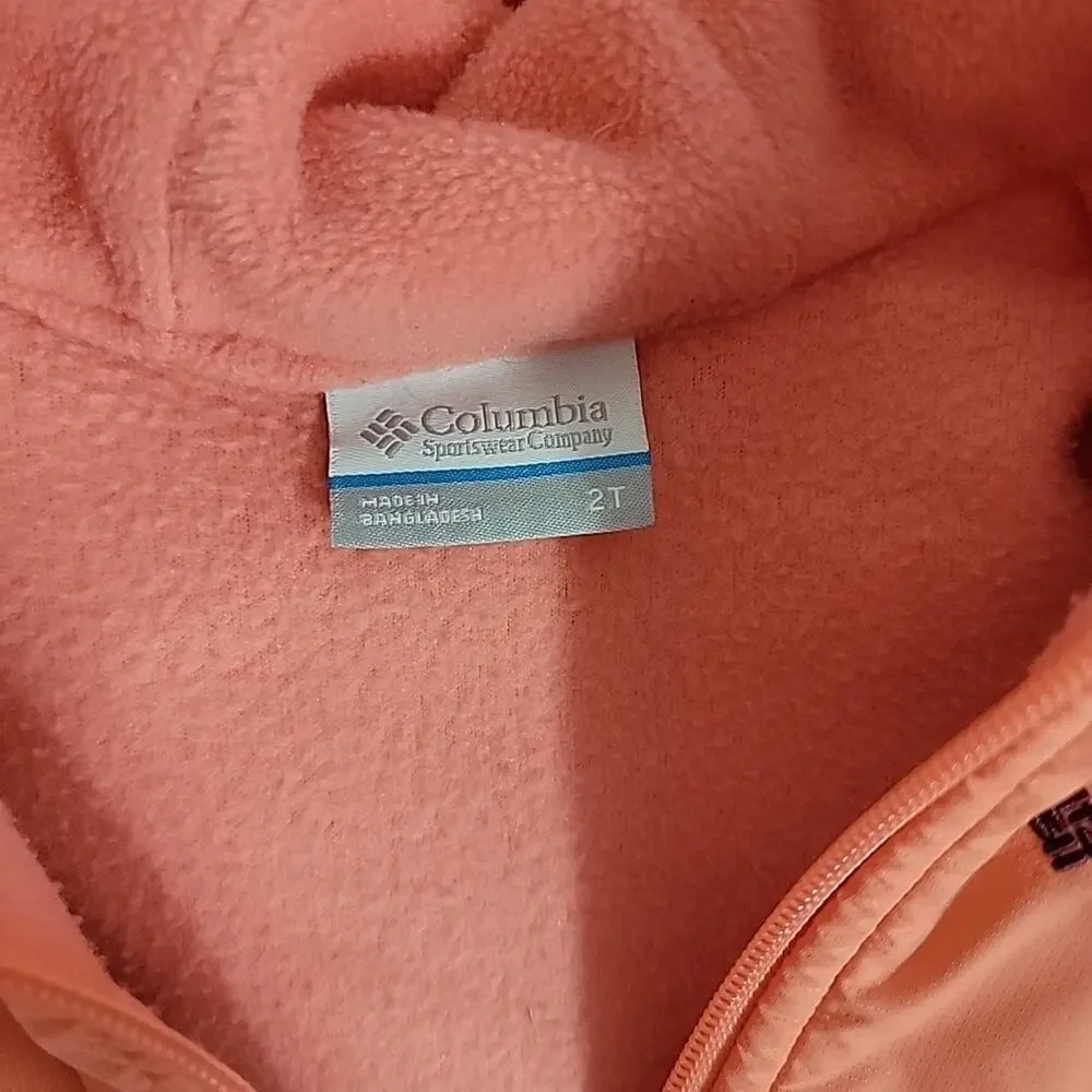 Columbia Girls Jacket 2T Hooded Fleece Plaid‎ Pink Purple Toddler Coat